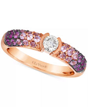 [14K] Strawberry Gold Pink Sapphire (3/4 Ct. T.W.) & Nude Diamond (1/4 Ct. T.W.) Ombre Ring in 