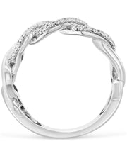 [14K, 1-1/20 Ct. T.W.] White Gold  Diamond Intertwined Circle Statement Ring