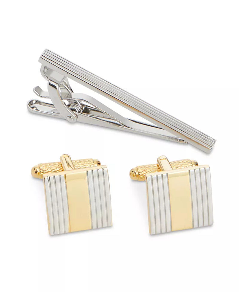 Perry Ellis Classic Men's Cuff Links & Tie Bar Set