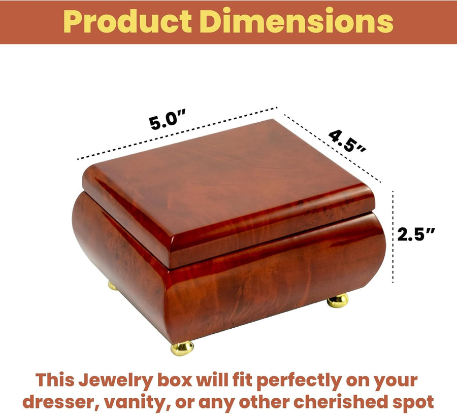 Simple yet Beautiful and Classy Wooden Music Jewelry Box-Many Songs to Choose-I Want to Hold Your Hand