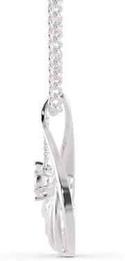 [14K, 18K, 0.1 Cttw] Solitaire Diamond Necklace With Natural Diamond Pendant Necklace