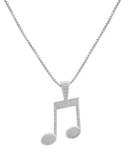 [1/4 Ct. T.W.] Sterling Silver Diamond Pavã© Music Note Pendant