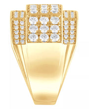 [10K, 3 Ct. T.W.] Gold Mens Diamond Multi-Cluster Ring