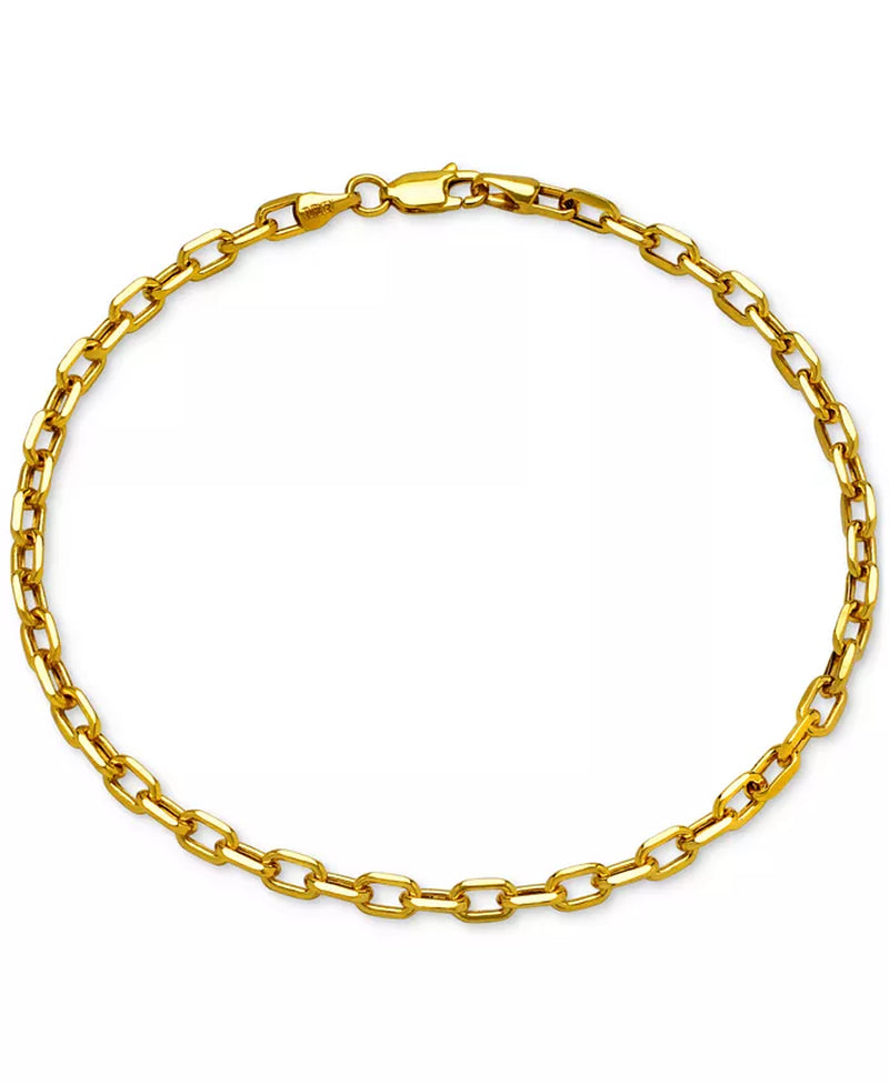 [14K] Gold Paperclip Link Chain Bracelet