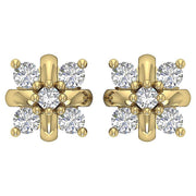 [14K, 0.30 Ct ] White Gold Genuine Diamond Fashion Studs Earrings