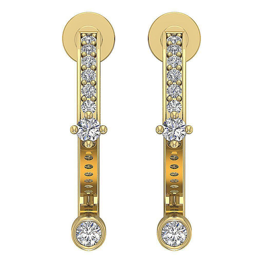 I1 G 0.25 Ct Genuine Diamond Fashion Earring for Women 14K Yellow Gold Appraisal