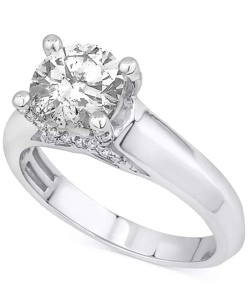 [14K, 1-5/8 Ct. T.W.] White Gold Diamond Solitaire Engagement Ring