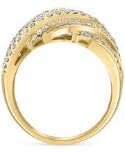 [14K, 1-5/8 Ct. T.W.] Gold Diamond Baguette & Diagonal Multirow Ring