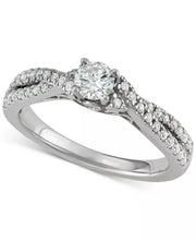 [14K, 5/8 Ct. T.W.] White Gold Diamond Engagement Ring