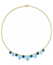 Yellow-Plated Sterling Silver Sky & London Blue Topaz Heart Collar Necklace (45-3/4 Ct. T.W.)