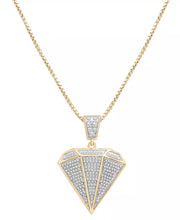 [14K , 1/2 Ct. T.W] Gold-Plated Sterling Silver Diamond Pavã© Shaped Pendant