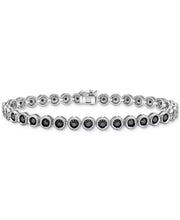 [3-1/2 Ct. T.W.] Sterling Silver Mens Black Diamond Tennis Bracelet