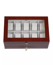 Classical Glass Top Wooden Watch & Jewelry Box