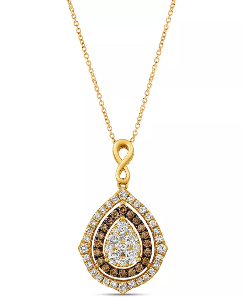 [14K, 1-5/8 Ct. T.W.] Gold Nude Diamondsâ® & Chocolate Diamondsâ® Fancy Necklace