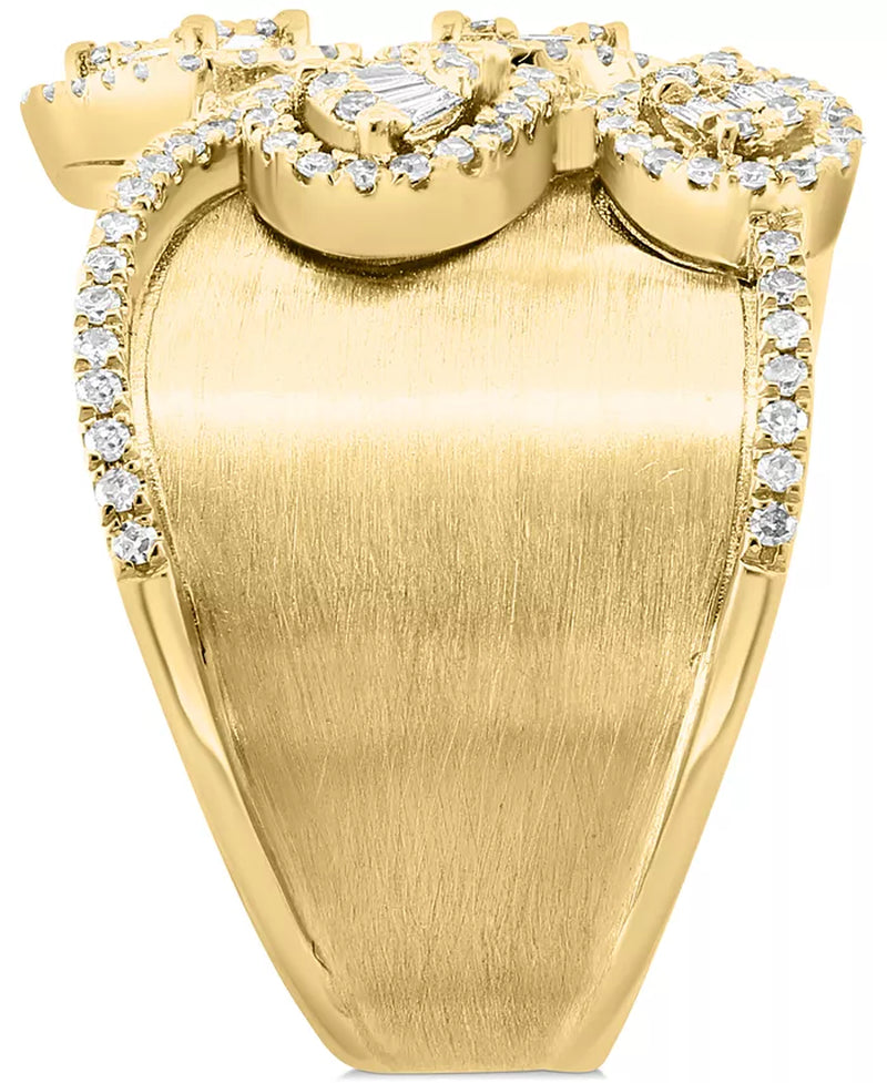 [14K, 1/2 Ct. T.W] Gold Diamond Statement Band Ring