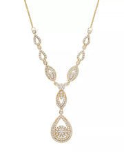 [14K, 1-1/2 Ct. T.W.] Yellow Gold Diamond Double Drop Necklace 17"