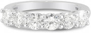 [18K, 1.57Ct] White Gold Colorless Diamond Band Ring