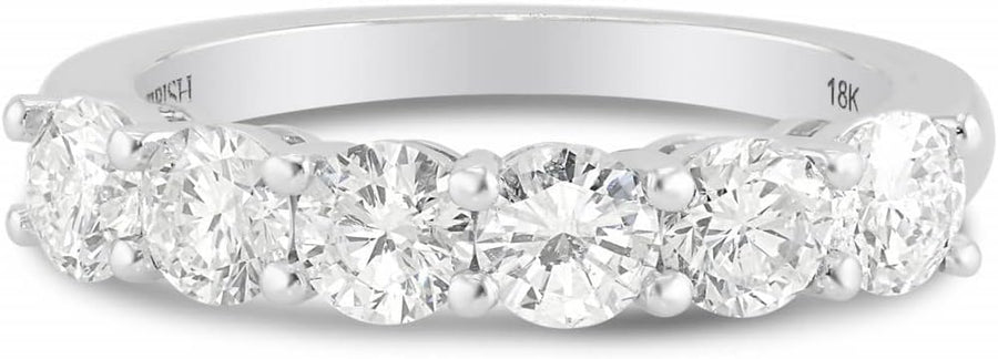 [18K, 1.57Ct] White Gold Colorless Diamond Band Ring