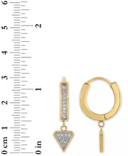 Diamond Triangle Dangle Huggie Hoop Earrings (1/3 Ct. T.W.) in 14K Gold-Plated Sterling Silver, Created for