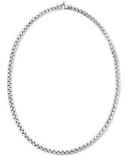 Sterling Silver Mens Venezia Box Link 22" Chain Necklace