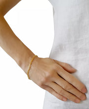 [14K] Gold Paperclip Link Chain Bracelet