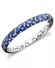 [10-3/8 Ct. T.W.] Sterling Silver Sapphire Splash Bangle Bracelet