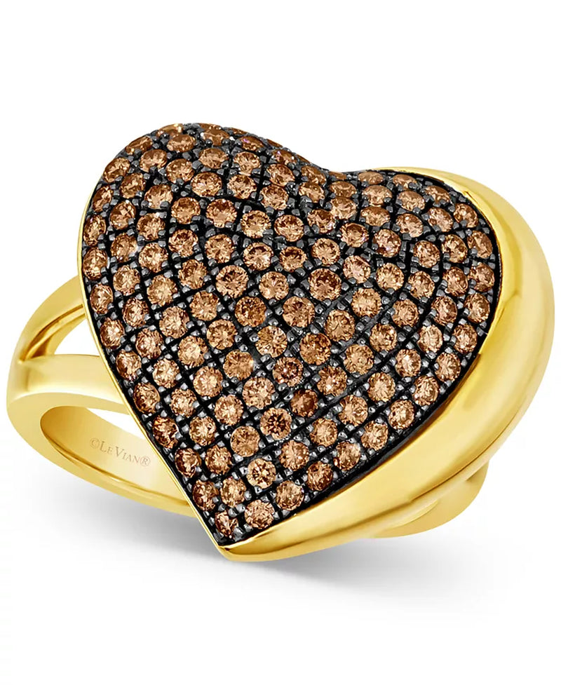 [14K, 1-1/5 Ct. T.W.] Gold GODIVA X â® Chocolate Diamond Heart Ring