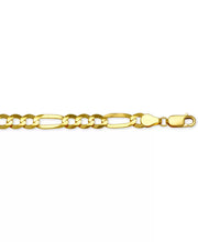 [14K , 6Mm] Solid Gold Figaro Link 22" Chain Necklace