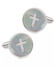 Cross Mother of Pearl Stainless Steel Cufflinks