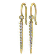 [14K, 0.30 Ct] White Gold Prong Bezel Chandelier Earrings With Round Diamonds