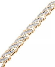 [1 Ct. T.W.] 10K Gold Diamond Diagonal Link Bracelet