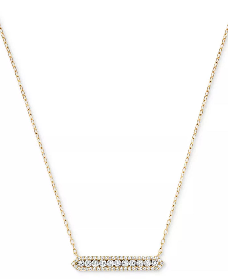 Diamond Bar 18" Pendant Necklace (1/2 Ct. T.W.) in 14K White Gold or 14K Yellow Gold