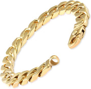 [14K, 70 Grams] Solid Yellow Gold 10Mm Heavy Masculine 9" Cuban Link Bracelet 