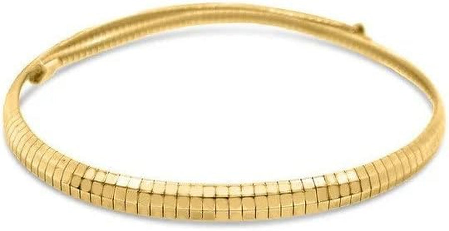 [14K] Solid Yellow Gold Italian Omega Chain Necklace 