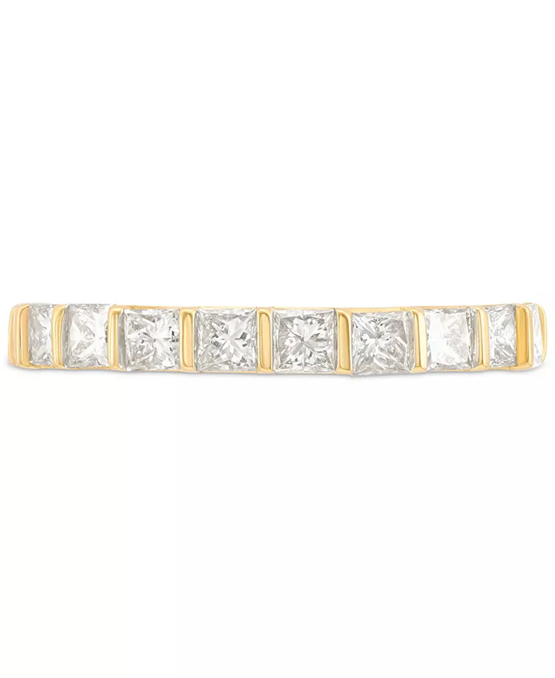 [14K, 1 Ct. T.W.] Gold Diamond Princess Ten Stone Band