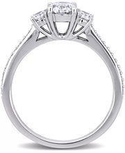 Diamond Oval Three Stone Engagement Ring (1-1/10 Ct. T.W.) in 14K White Gold