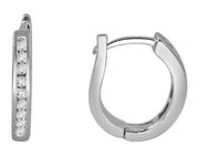 Natural Diamond 14K White Gold Hoops Earring