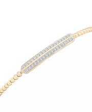 [1/5 Ct. T.W.] 14K Gold-Plated Sterling Silver Diamond Bar Cuff Bangle Bracelet