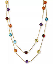 [14K, 28-9/10 Ct. T.W.]  Gold Multi Stone Long 43" Strand Necklace