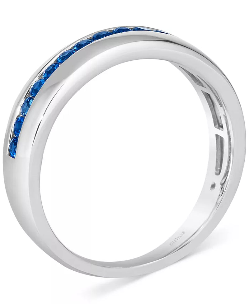 [14K, 5/8 Ct. T.W.] Gold Cornflower Sapphire Band