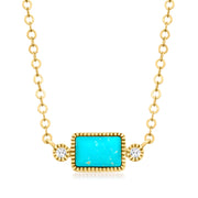 by  Turquoise Necklace with Diamond Accents in 14Kt Yellow Gold, Women'S, Adult