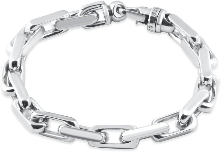 [14K] Gold Mens Heavy Square and round Link (66Gram) or Platinum (107Gram) 8Mm 8.5" Bracelet 