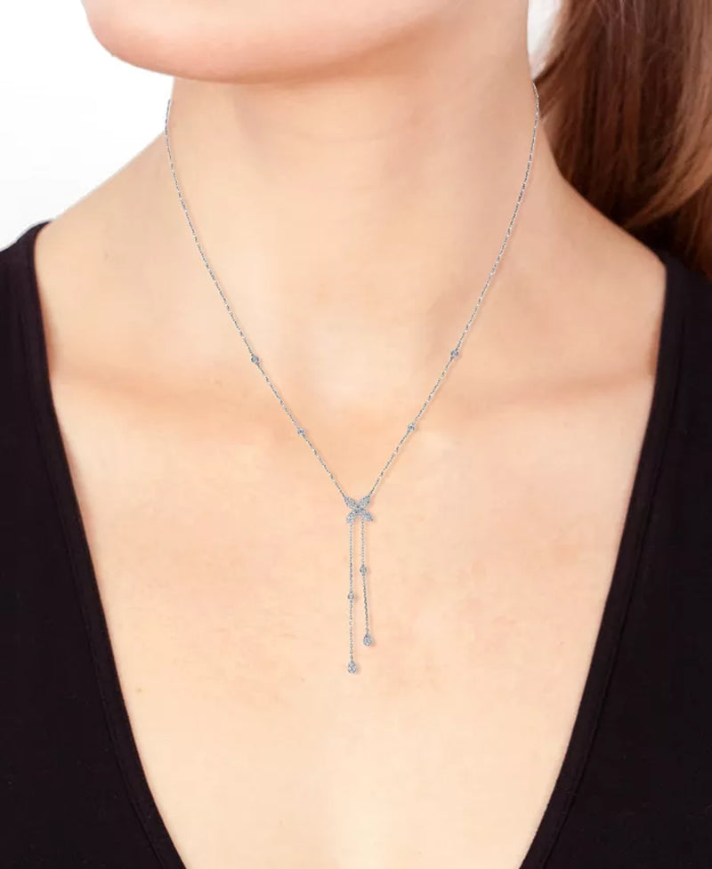 EFFYÂ® Diamond Flower 18" Lariat Necklace (3/4 Ct. T.W.) in 14K White Gold