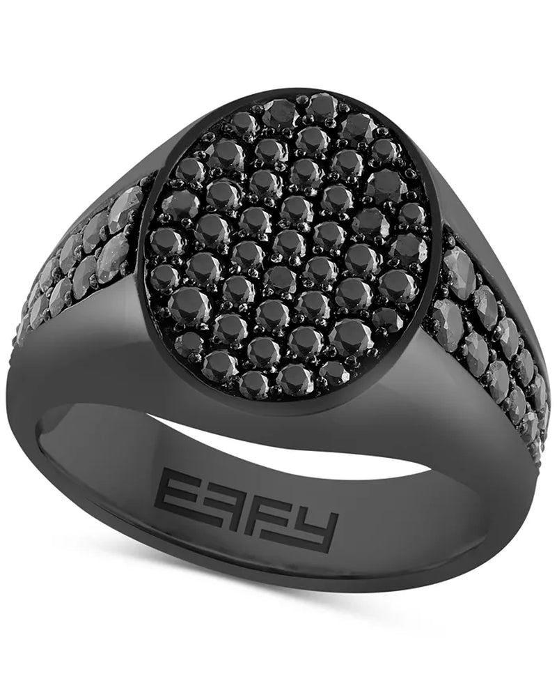 [2-1/3 Ct. T.W.] Men's Spinel Ring in Black Pvd-Plated Sterling Silver