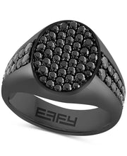 [2-1/3 Ct. T.W.] Men's Spinel Ring in Black Pvd-Plated Sterling Silver