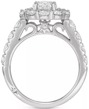 [18K, 3 Ct. T.W.] White Gold Diamond Round Halo Bridal Set