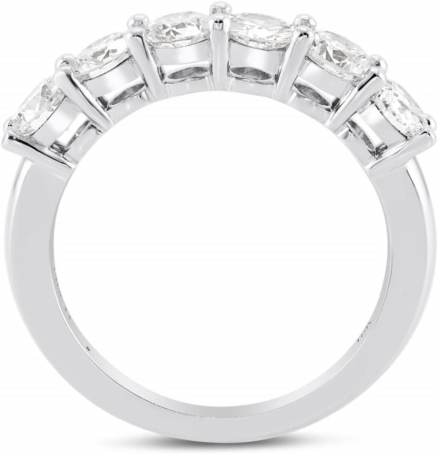 [18K, 1.57Ct] White Gold Colorless Diamond Band Ring