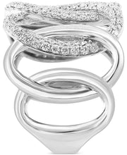 [14K, 1-1/20 Ct. T.W.] White Gold  Diamond Intertwined Circle Statement Ring