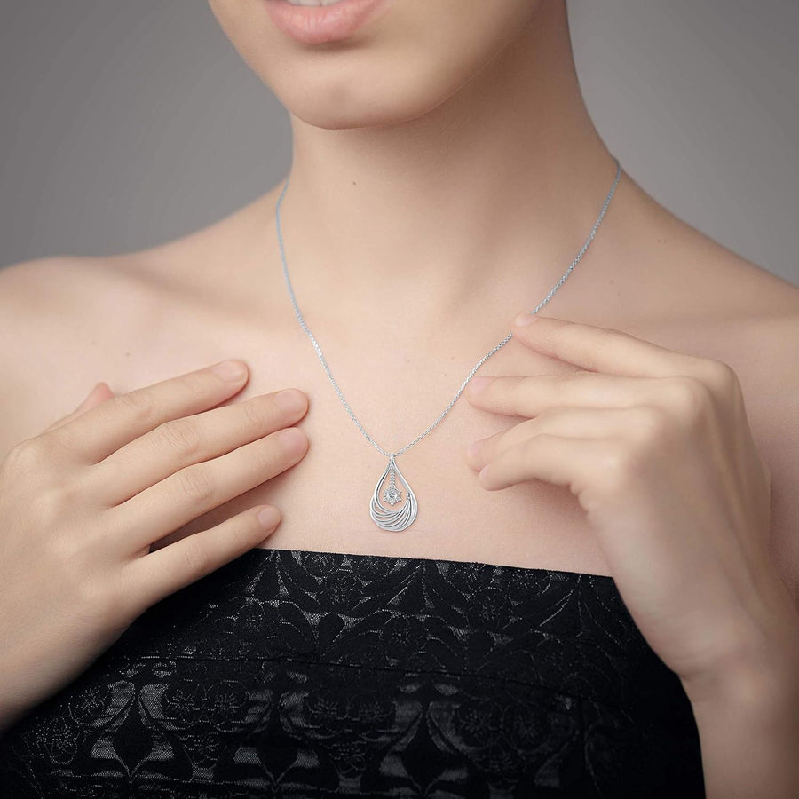 [14K, 18K, 0.1 Cttw] Solitaire Diamond Necklace With Natural Diamond Pendant Necklace