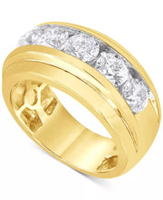 [10K, 3 Ct. T.W.] Gold Diamond Channel-Set Ring